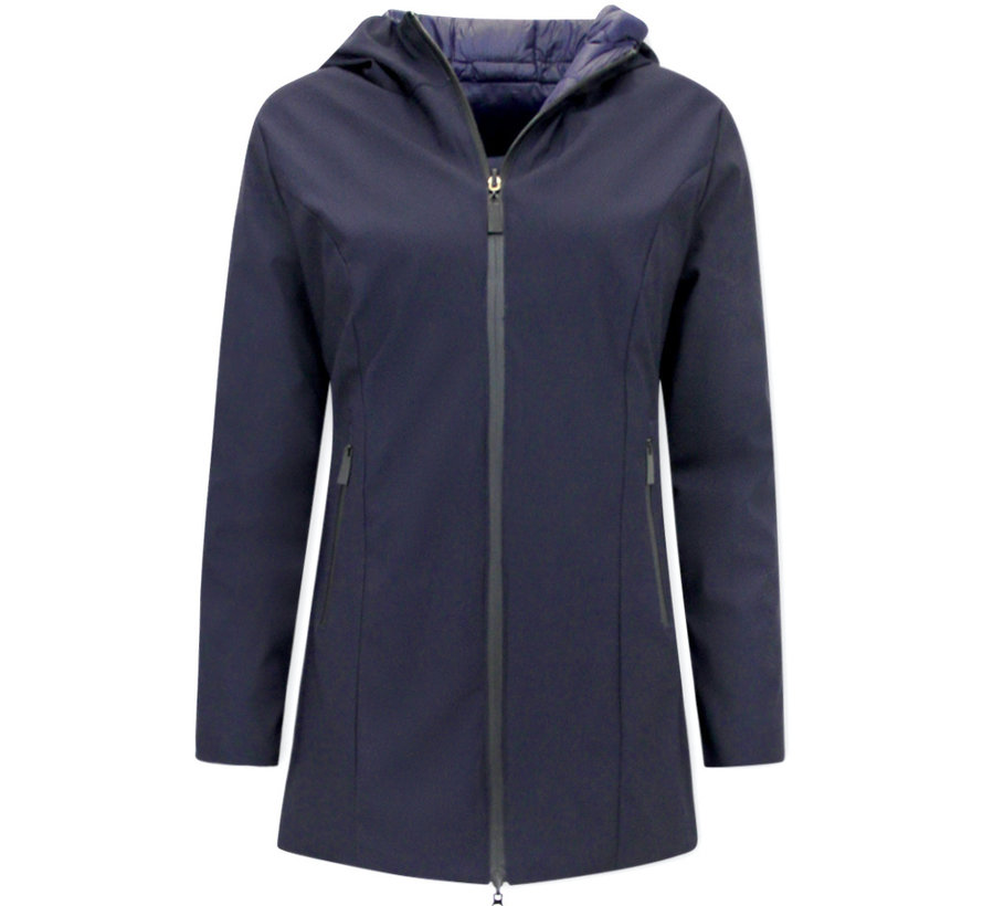 Parka Dubbelzijdige Dames Jassen- Slim Fit  - Blauw