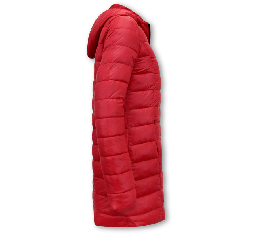 Parka Dubbelzijdige Dames Jassen - Slim Fit - Rood