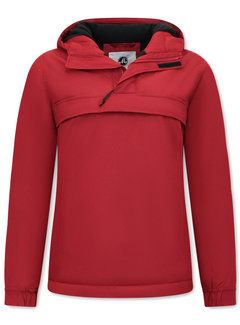 Matogla Dames Jas Over je Hoofd Anorak WinterJas – Rood