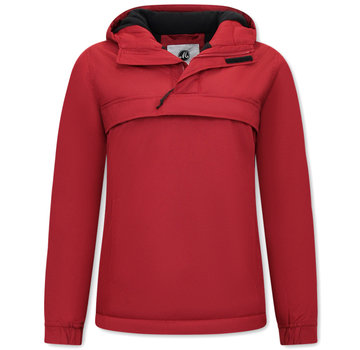 Matogla Dames Jas Over je Hoofd Anorak WinterJas – Rood