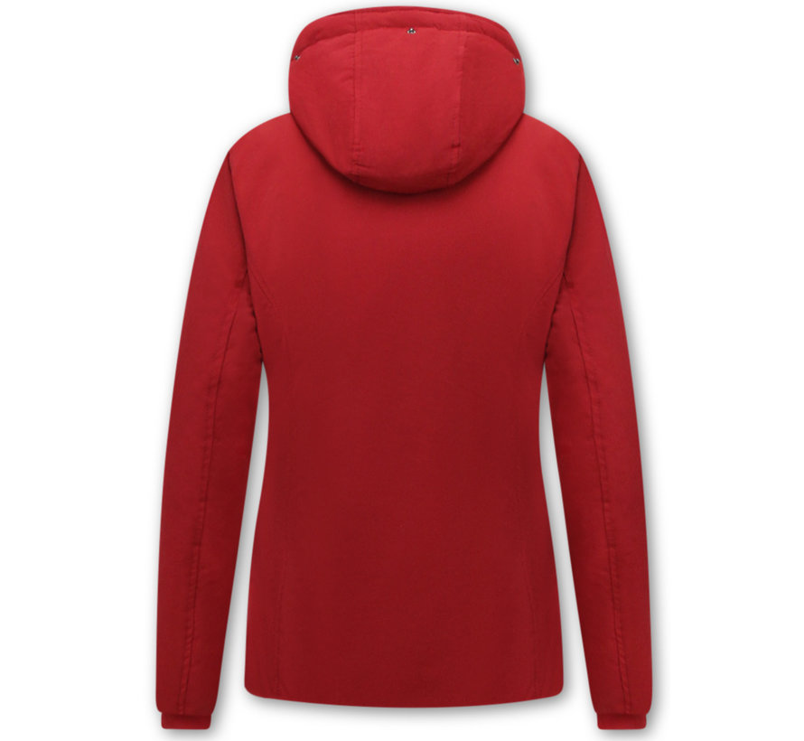 Korte Winterjas Vrouwen - Rood