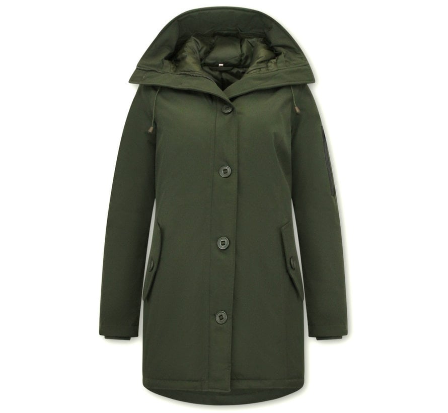 optillen Kind Gezichtsveld Waterdichte winterjas Dames Parka Groen | SALE | - Onlinewinterjas.nl