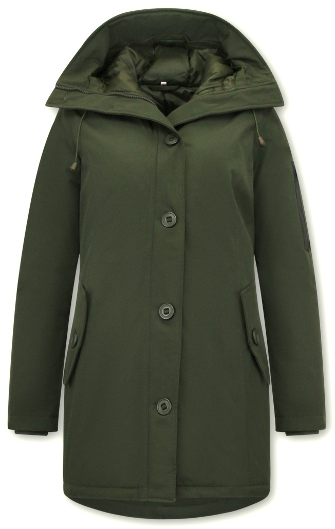 Waterdichte winterjas Dames Parka Groen | SALE | - Onlinewinterjas.nl