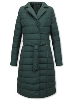 Gentile Bellini Puffer Jacket Dames Lang  - Groen