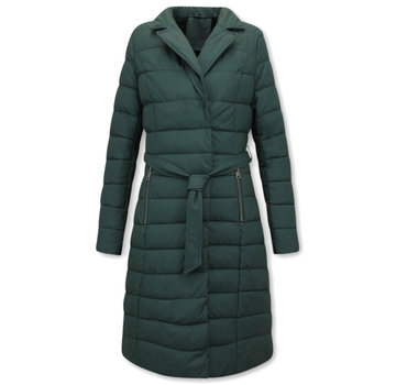 Gentile Bellini Puffer Jacket Dames Lang  - Groen