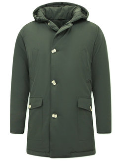 Enos Lange Winterjas Heren Parka  - Groen