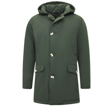 Enos Lange Winterjas Heren Parka  - Groen