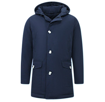 Enos Winterjas Heren Parka met Capuchon - Blauw