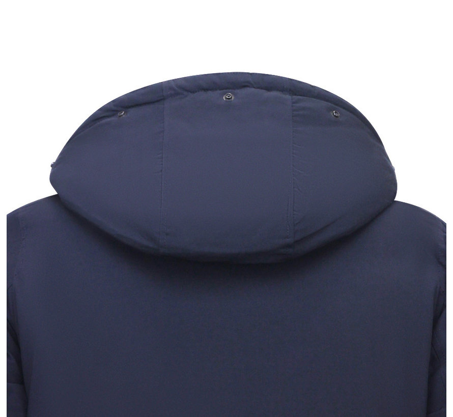 Winterjas Heren Parka met Capuchon - Blauw