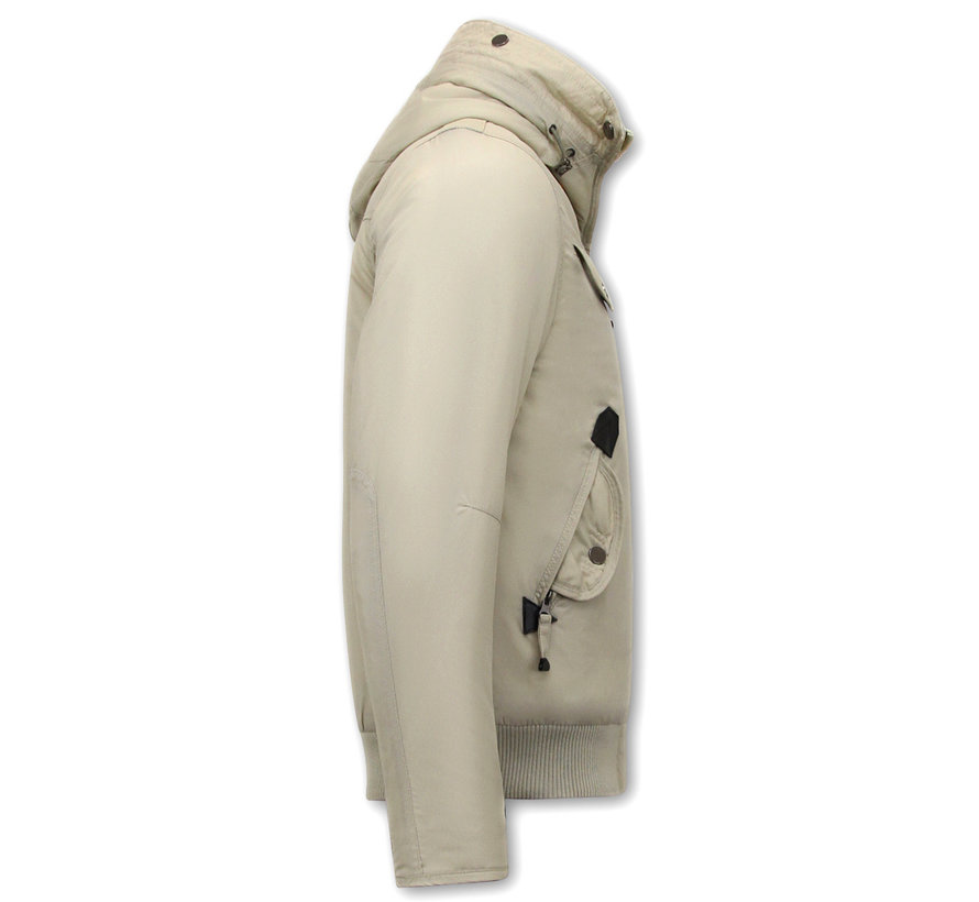 Korte Heren Winterjas met Capuchon - Beige