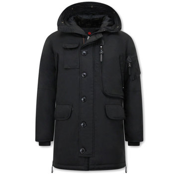 Just Key Parka Jas Heren met Capuchon - Zwart