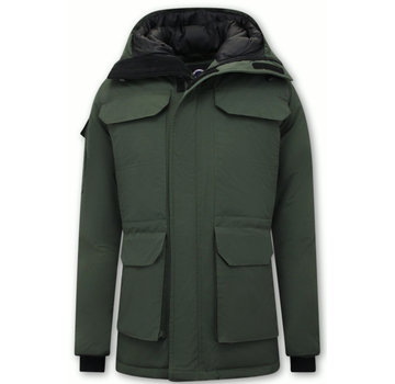 Beluomo Halflange Winterjas Heren met Capuchon - Groen