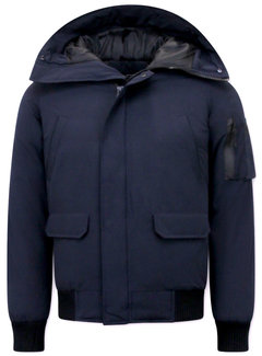 Enos Heren Winterjassen Korte Model - Blauw