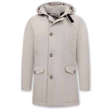 Enos Gewatteerde Parka met Capuchon - Beige