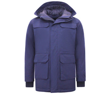 Enos Lange Winterjas Heren Parka -  Blauw