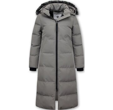 Matogla Lange Dames Puffer Jackets met Capuchon - Grijs