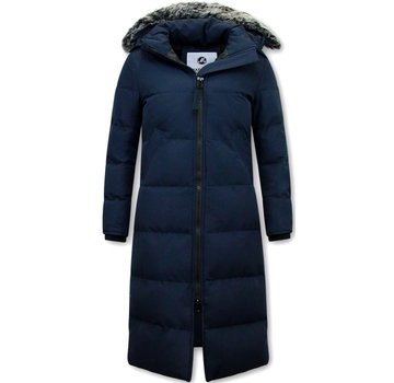 Matogla Puffer Jas Lang Dames met Capuchon - Blauw