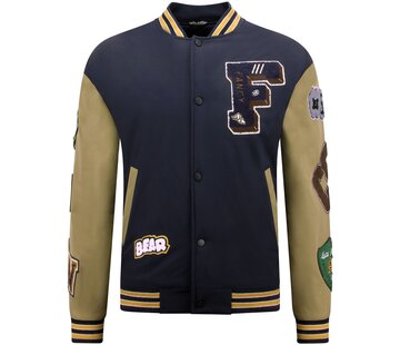 Enos Oversized Letterman Jacket Mannen - 8633 - Navy