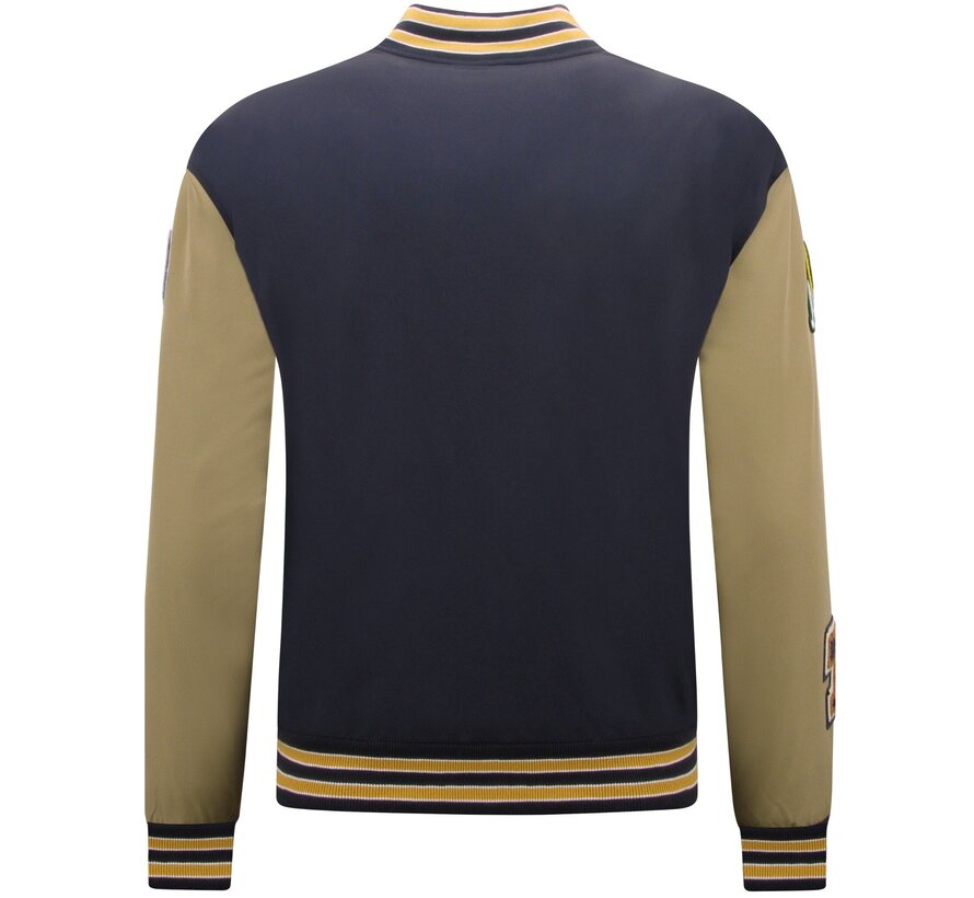 Oversized Letterman Jacket Mannen - 8633 - Navy