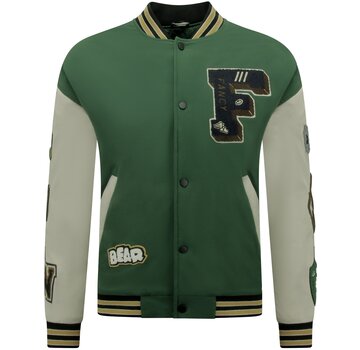 Enos Mannen Oversized Letterman Jas - 8633 - Groen