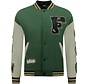 Mannen Oversized Letterman Jas - 8633 - Groen