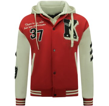 Enos Oversized  College Jack Mannen met Capuchon - 8630 - Rood