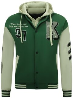 Enos College Jack Mannen Oversized  met Capuchon - 8630 - Groen