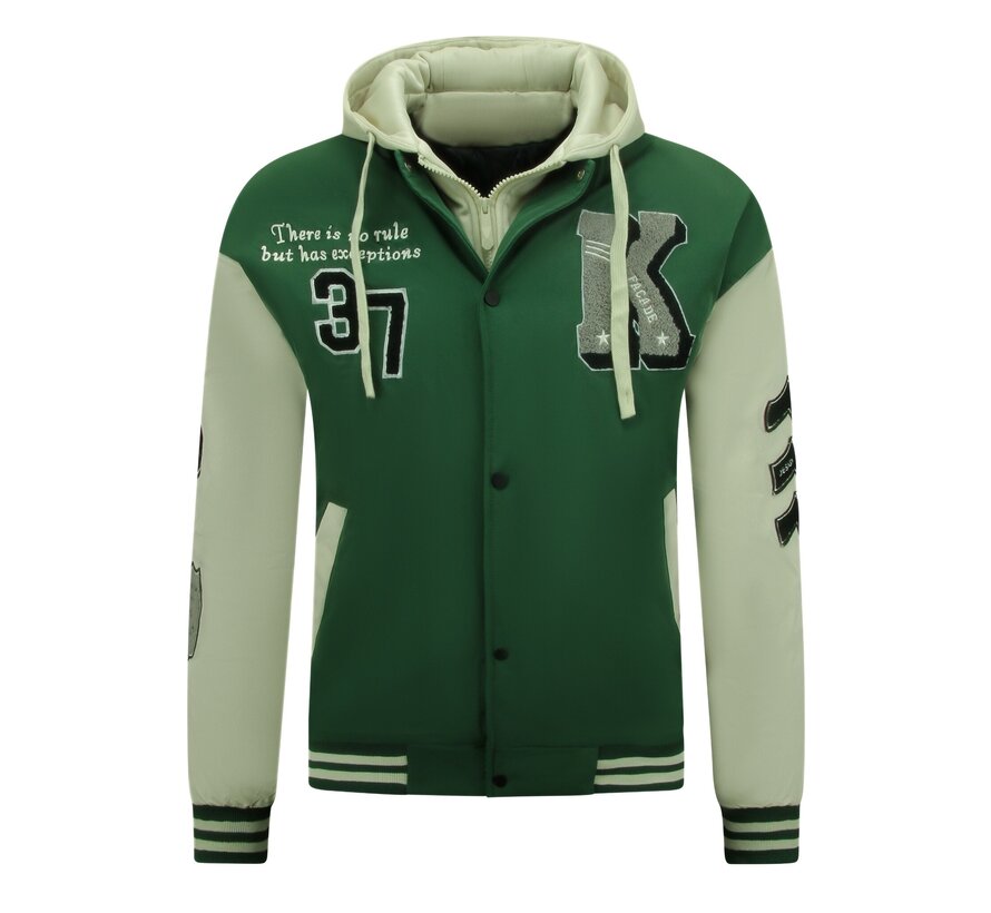 College Jack Mannen Oversized  met Capuchon - 8630 - Groen