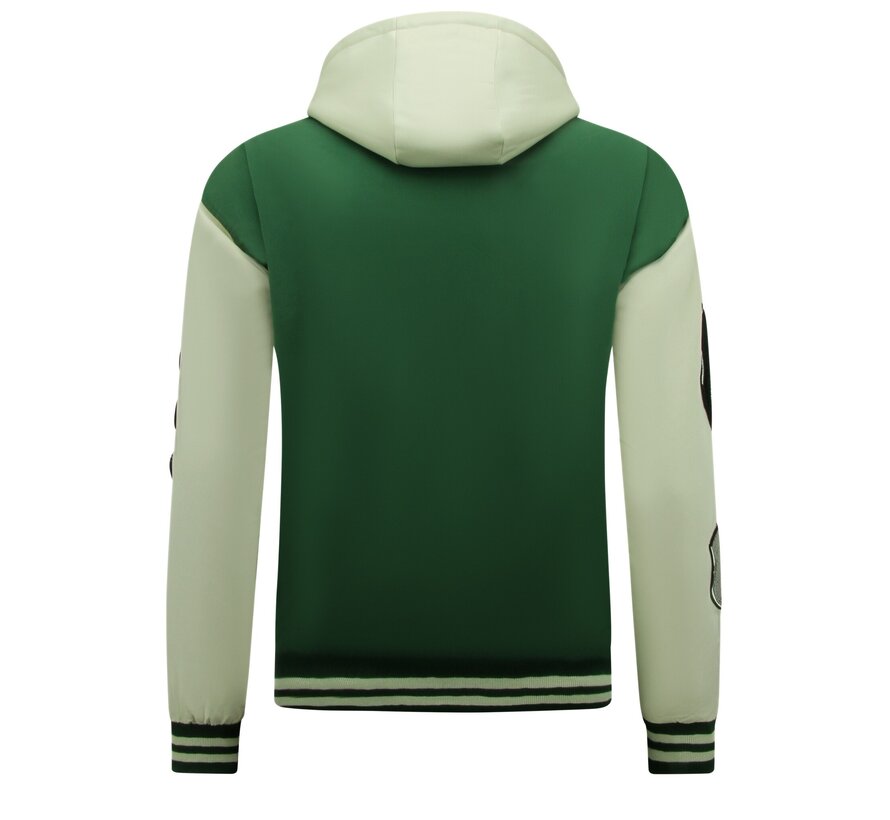 College Jack Mannen Oversized  met Capuchon - 8630 - Groen