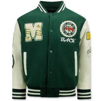 Enos Vintage Oversized Varsity Jacket Mannen - 7086 - Groen