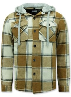 Enos Lumber Jacket Mennen met Capuchon -7969 - Bruin