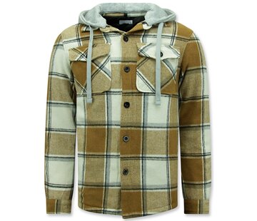 Enos Lumber Jacket Mennen met Capuchon -7969 - Bruin