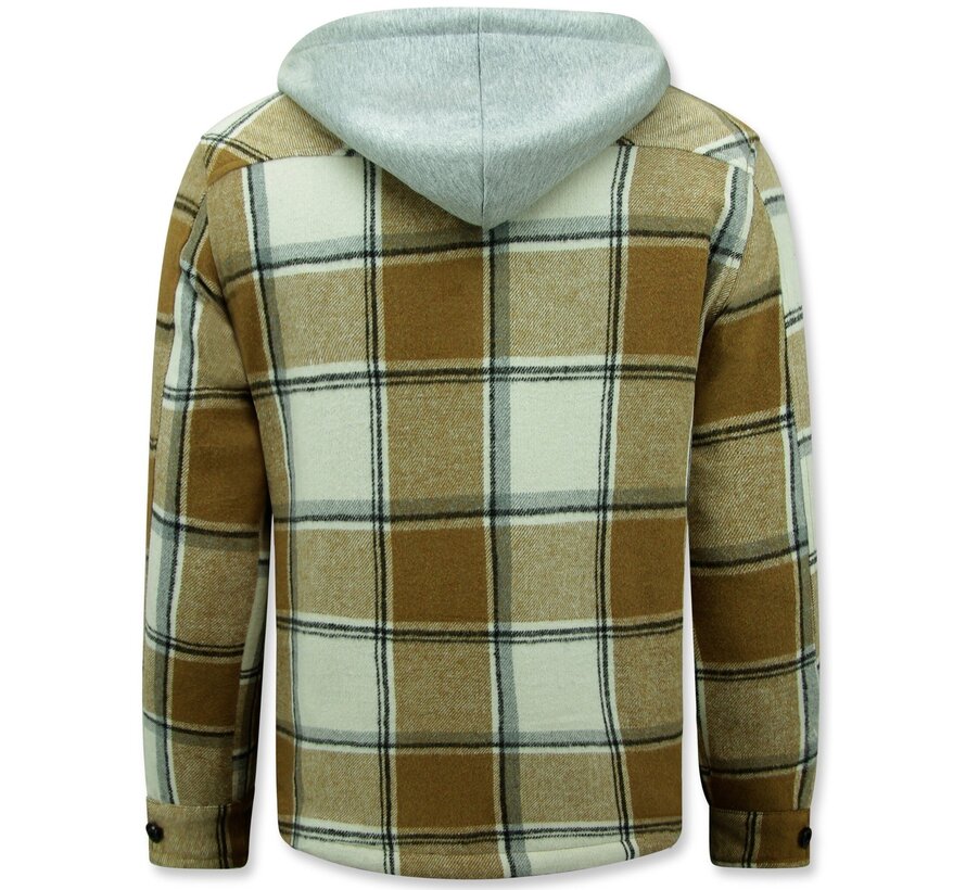 Lumber Jacket Mennen met Capuchon -7969 - Bruin