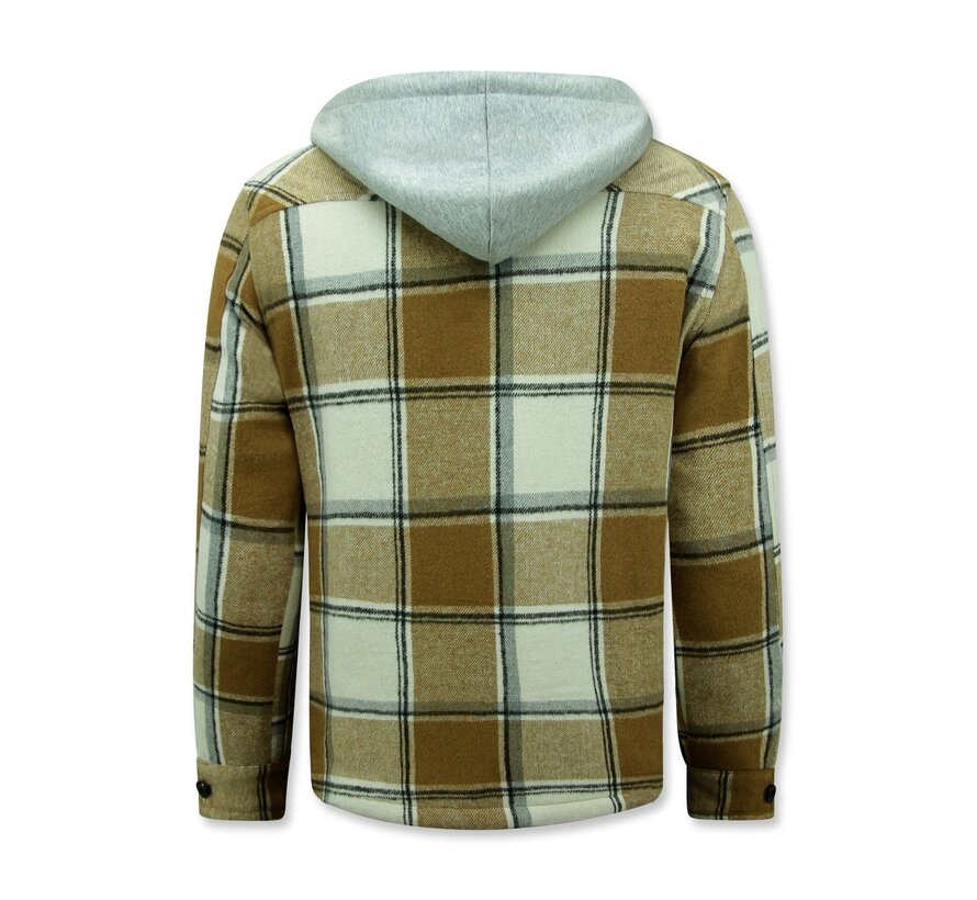 Lumber Jacket Mennen met Capuchon -7969 - Bruin