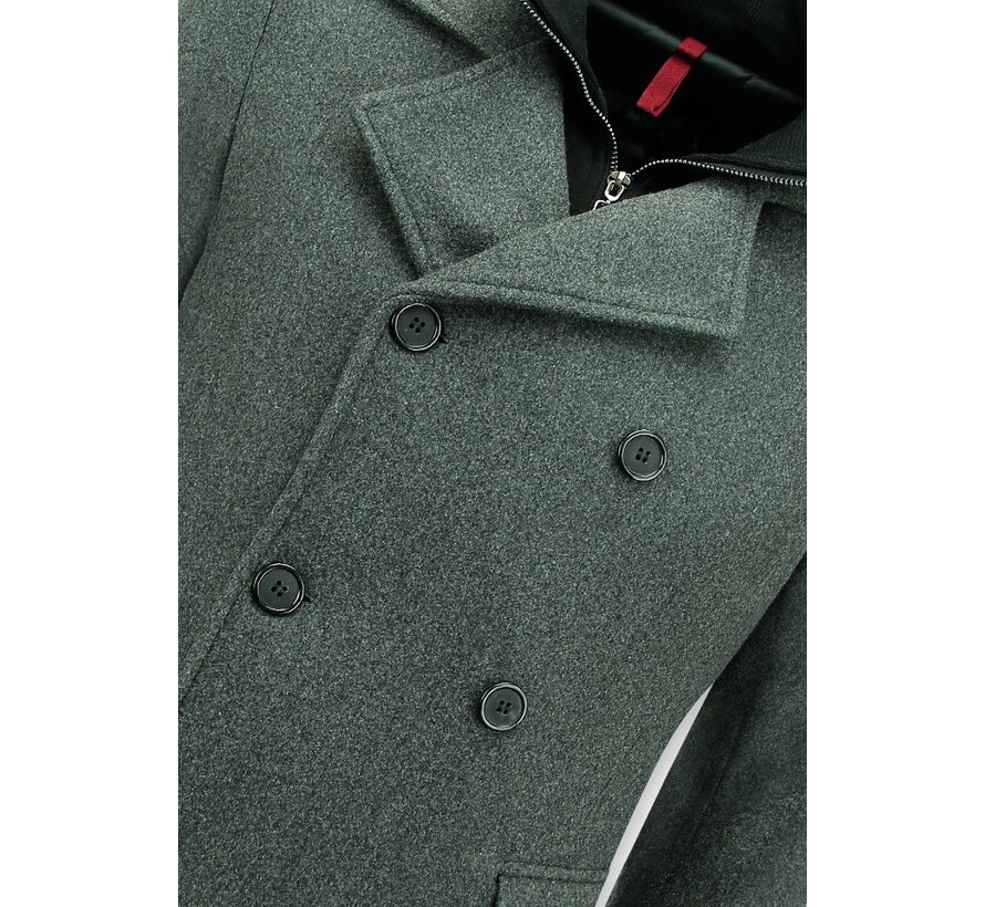 Mantel Halflange jas Getailleerd Heren - 805 - Grijs