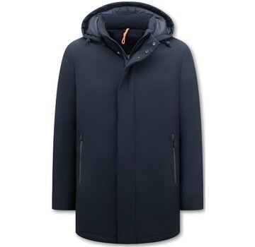 Enos Winterjas Parka Heren met Afritsbare Capuchon - 8766 - Blauw