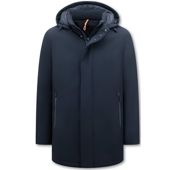 Enos Winterjas Parka Heren met Afritsbare Capuchon - 8766 - Blauw