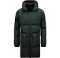 Puffer Winterjas Heren Lang  met Capuchon - 3361 - Zwart