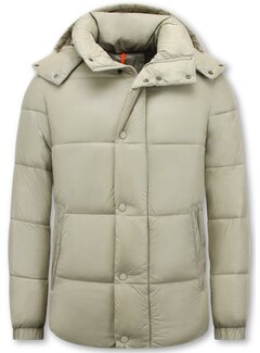 Enos Jas Puffer - Jassen Heren Winter Capuchon - 8055 - Beige