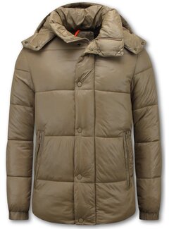 Enos Warme Winterjas Heren  - Puffer Jacket Mannen - Gewatteerde Jas - 8055 - Bruin