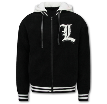 Enos Oversized Baseball Jacket - Teddy Jacket Heren met Capuchon - TussenJacket Heren - 537 - Zwart