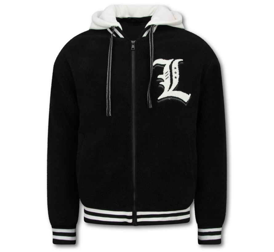 Oversized Baseball Jacket - Teddy Jas Heren met Capuchon - Tussenjas Heren - 537 - Zwart
