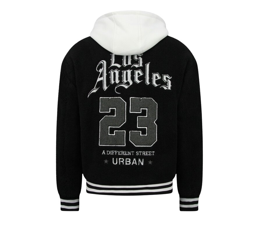 Oversized Baseball Jacket - Teddy Jas Heren met Capuchon - Tussenjas Heren - 537 - Zwart