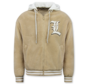 Teddy Jas Heren met Capuchon - Oversized Baseball Jacket  - Tussenjas Heren - 537 - Bruin