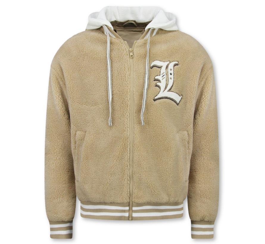 Teddy Jas Heren met Capuchon - Oversized Baseball Jacket  - Tussenjas Heren - 537 - Bruin