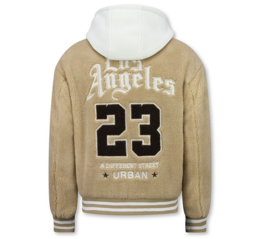 Teddy Jas Heren met Capuchon - Oversized Baseball Jacket  - Tussenjas Heren - 537 - Bruin