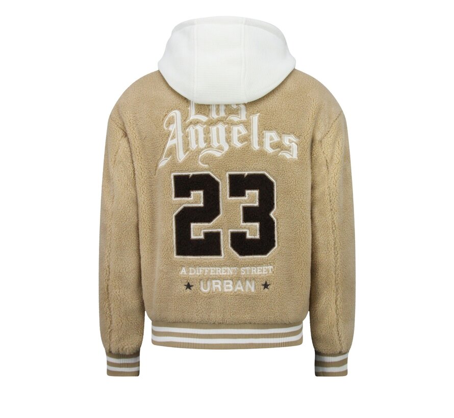 Teddy Jas Heren met Capuchon - Oversized Baseball Jacket  - Tussenjas Heren - 537 - Bruin