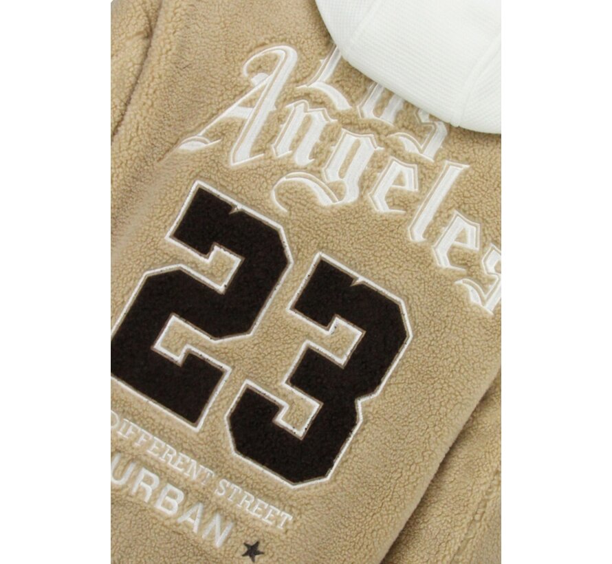 Teddy Jas Heren met Capuchon - Oversized Baseball Jacket  - Tussenjas Heren - 537 - Bruin