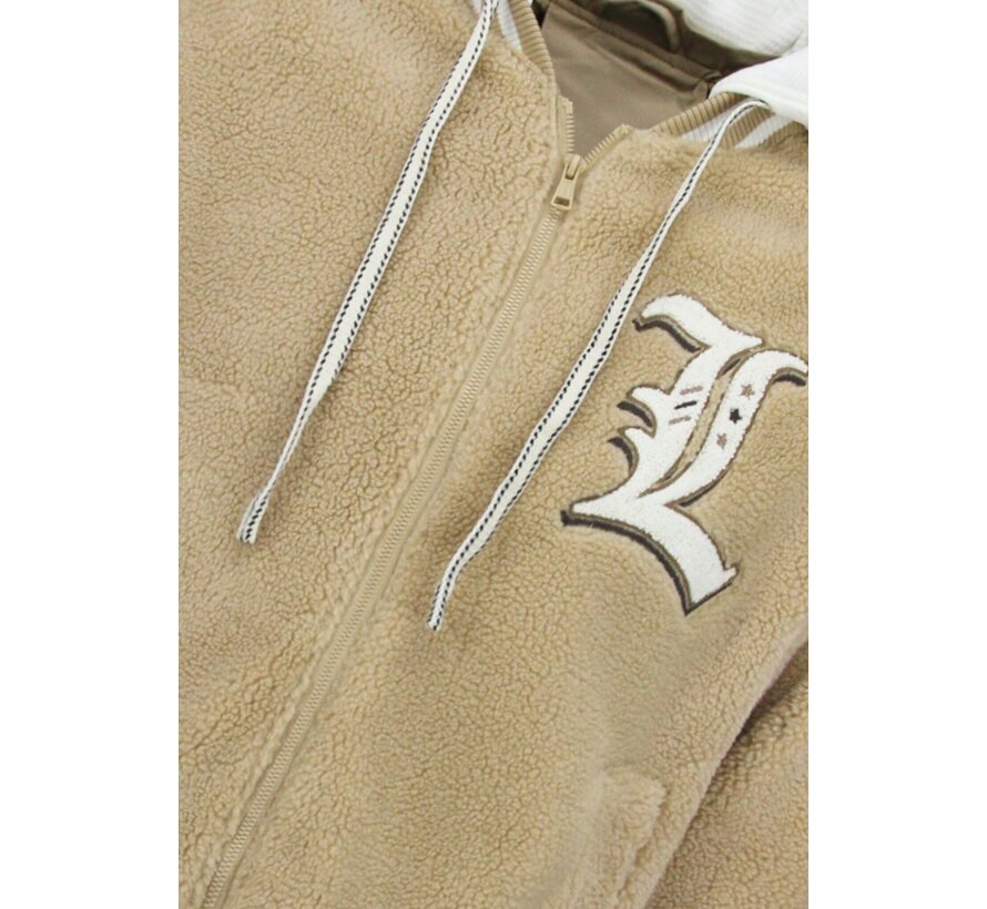 Teddy Jas Heren met Capuchon - Oversized Baseball Jacket  - Tussenjas Heren - 537 - Bruin