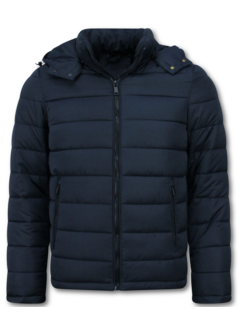 Enos Heren Jack met Capuchon - Slim Fit - Tussenjas Heren - 8210 - Blauw